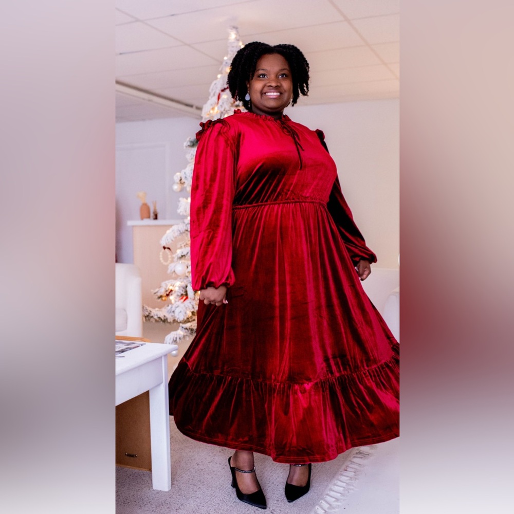 Tessa Velvet- Elegant Burgundy/Red Velvet Dress